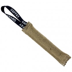 Stitched tug, jute 3x25 cm with handle