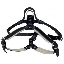 Leather harness for defence, male, with handle