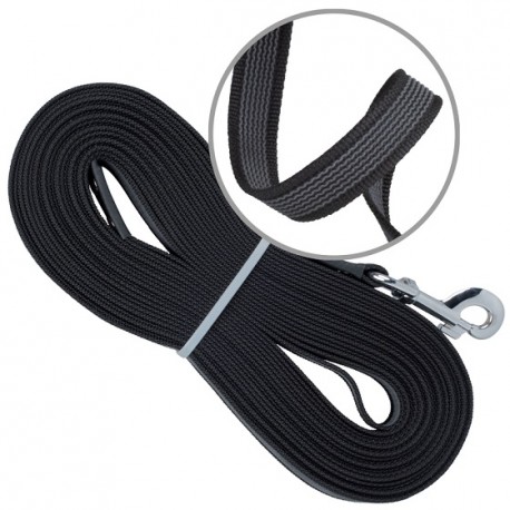 Rubberised tracking leash, width 20 mm, 10m long
