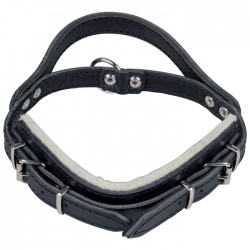 Leather collar with handle - medium